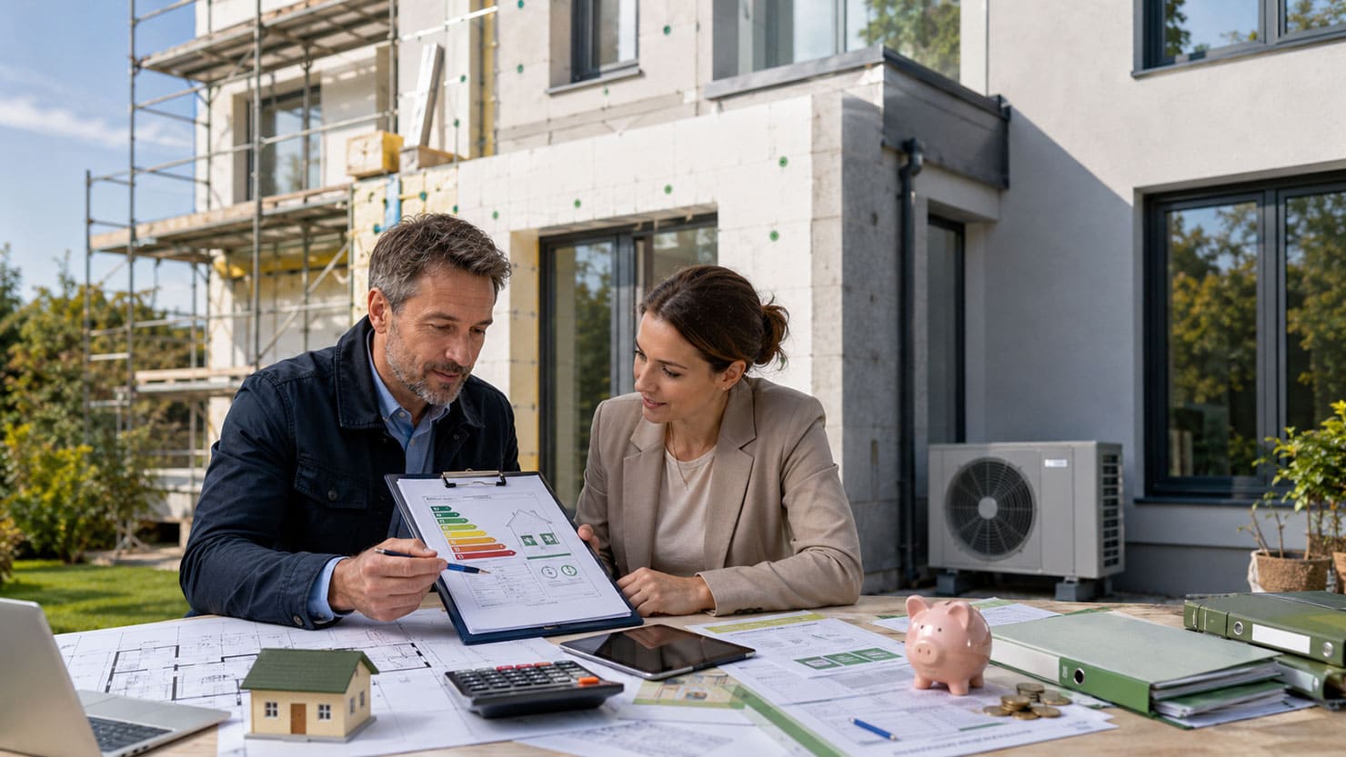 Ecobonus 2026 e Superbonus: aliquote, differenze e casi ammessi 1 Consulenza su Ecobonus 2026 e Superbonus davanti a un edificio in riqualificazione energetica
